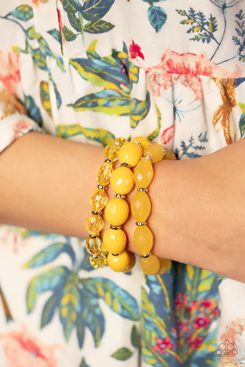 Paparazzi ♥ High Tide Hammock - Yellow ♥ Bracelet