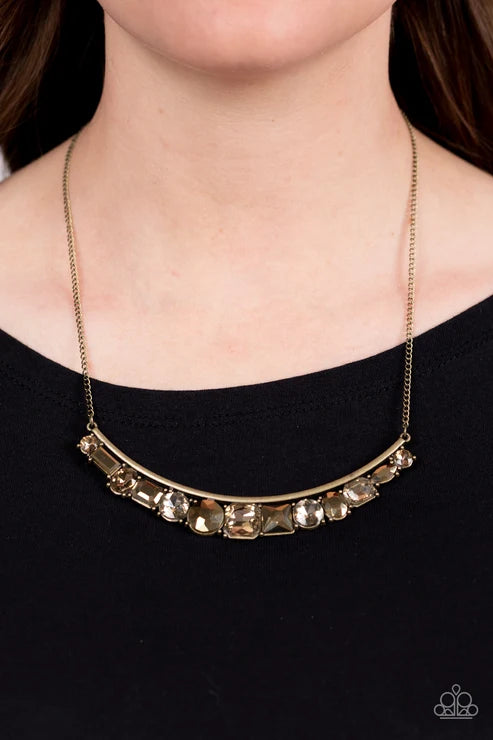 Paparazzi ♥ The Only SMOKE-SHOW in Town - Brass ♥ Necklace