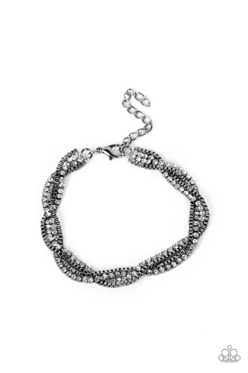 Paparazzi ♥ Box Office Bling - Black ♥ Bracelet