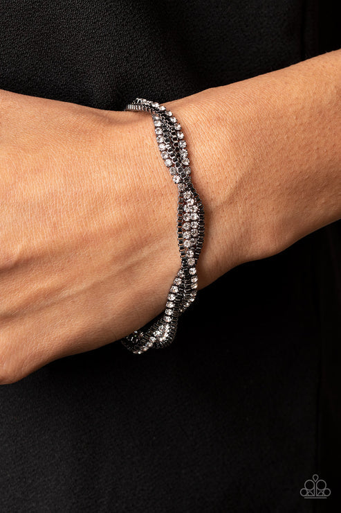 Paparazzi ♥ Box Office Bling - Black ♥ Bracelet