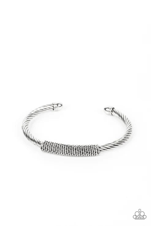 Paparazzi ♥ CABLE-Minded - Silver ♥ Mens Bracelet