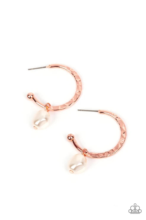 Paparazzi ♥ GLAM Overboard - Copper ♥ Earrings