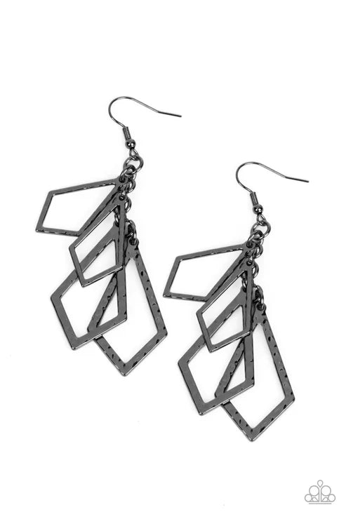 Paparazzi ♥ Totally TERRA-ific - Black ♥ Earrings