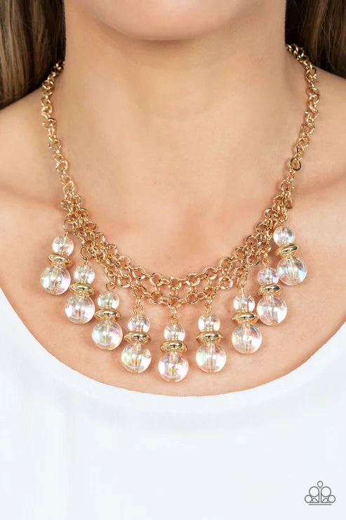 Paparazzi ♥ Deep Space Diva - Gold ♥ Necklace