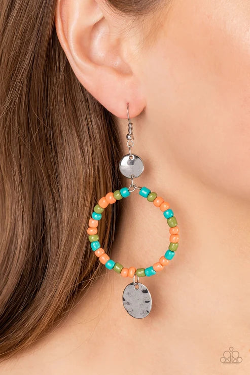 Paparazzi ♥ Cayman Catch - Orange ♥ Earrings