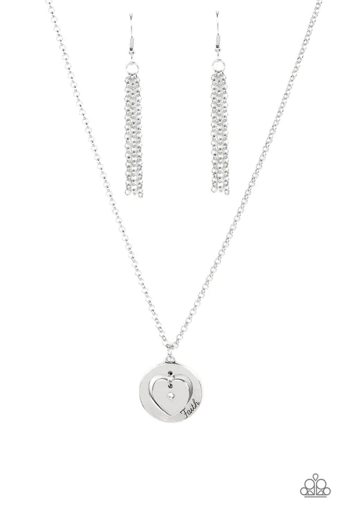 Paparazzi ♥ Heart Full of Faith - White ♥ Necklace