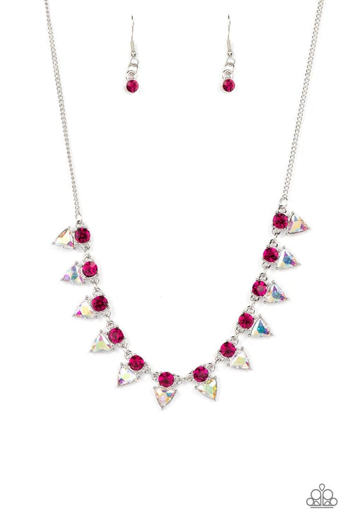 Paparazzi ♥ Razor-Sharp Refinement - Pink ♥ Necklace