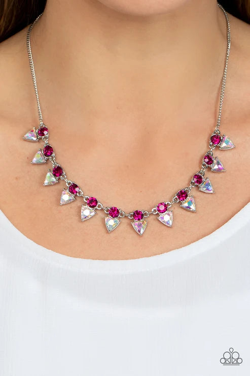 Paparazzi ♥ Razor-Sharp Refinement - Pink ♥ Necklace