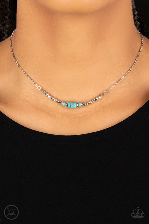 Paparazzi ♥ Retro Rejuvenation - Blue ♥ Necklace