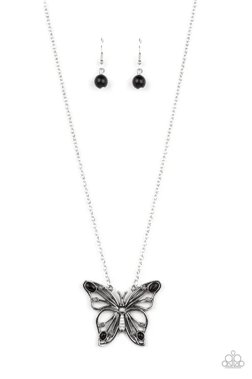 Paparazzi ♥ Badlands Butterfly - Black ♥ Necklace