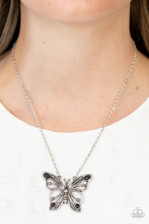 Paparazzi ♥ Badlands Butterfly - Black ♥ Necklace