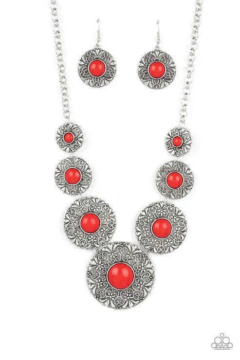 Paparazzi ♥ Garden Glade - Red ♥ Necklace