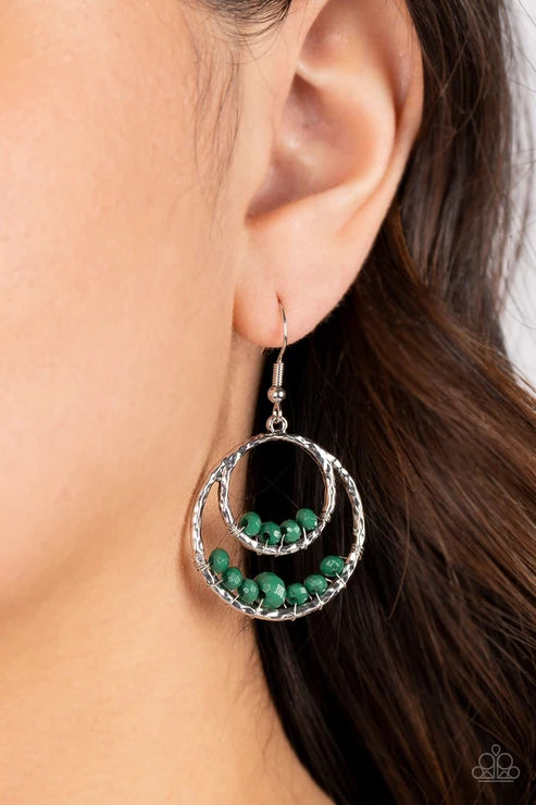 Paparazzi ♥ Bustling Beads - Green ♥ Earrings