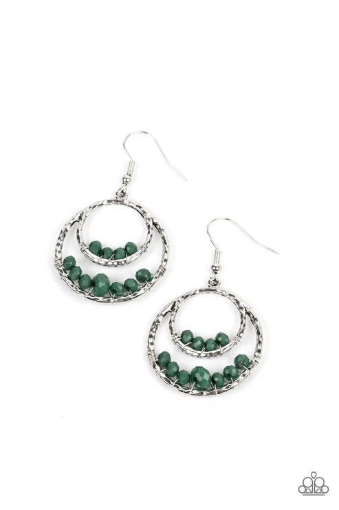Paparazzi ♥ Bustling Beads - Green ♥ Earrings