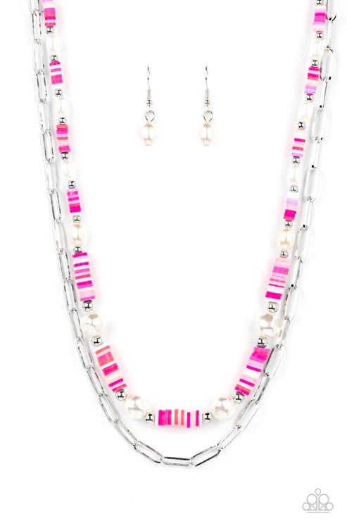 Paparazzi ♥ Tidal Trendsetter - Pink ♥ Necklace