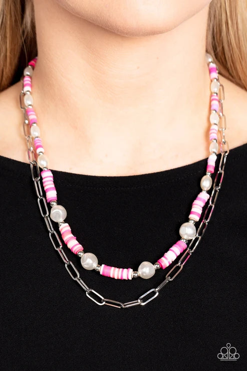 Paparazzi ♥ Tidal Trendsetter - Pink ♥ Necklace
