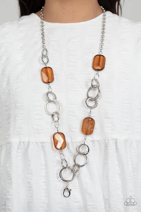 Paparazzi ♥ Stained Glass Glamour - Brown ♥ Lanyard