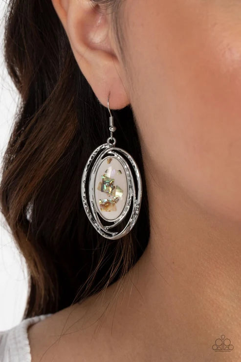 Paparazzi ♥ Ocean Floor Oracle - White ♥ Earrings
