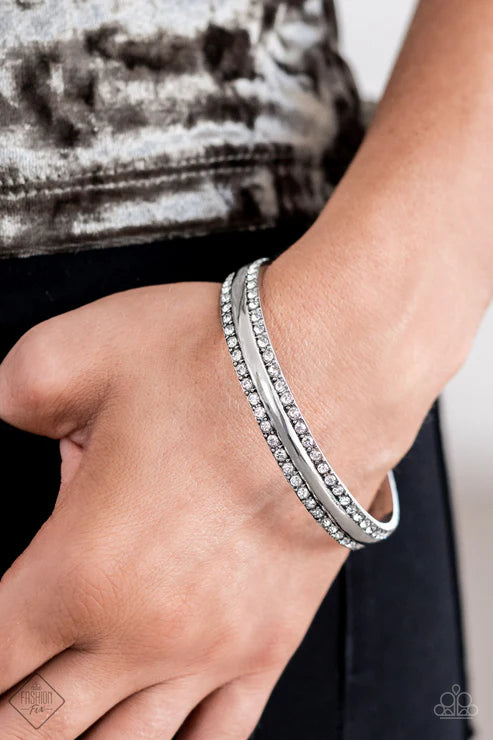 Paparazzi ♥ Forged Uproar - White ♥ Bracelet