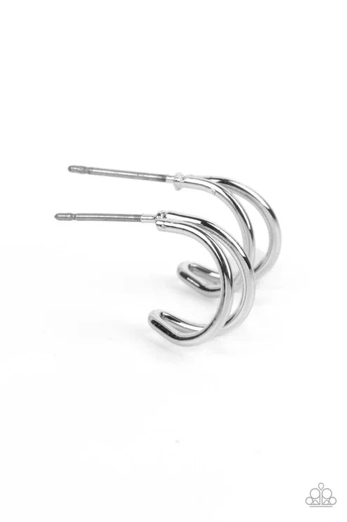 Paparazzi ♥ Charming Crescents - Silver ♥ Earrings