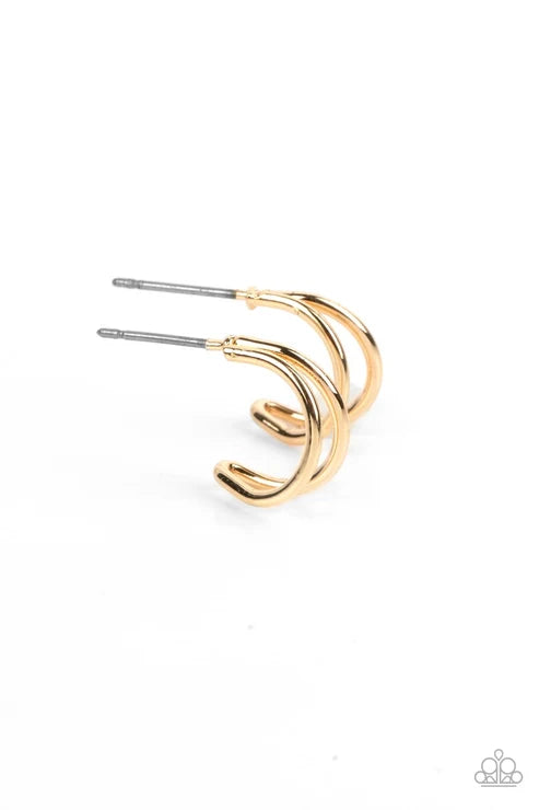 Paparazzi ♥ Charming Crescents - Gold ♥ Earrings