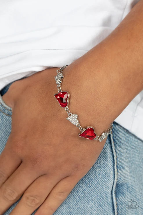 Paparazzi ♥ Cluelessly Crushing - Red ♥ Bracelet