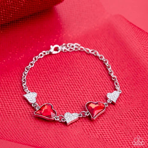 Paparazzi ♥ Cluelessly Crushing - Red ♥ Bracelet