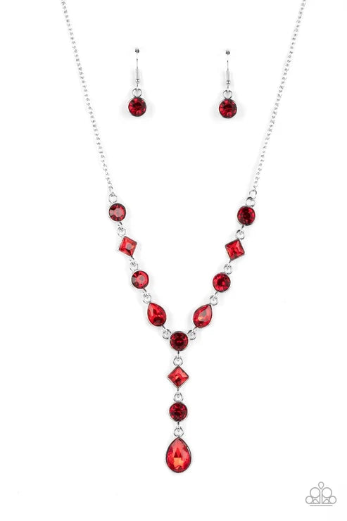 Paparazzi ♥ Forget the Crown - Red ♥ Necklace
