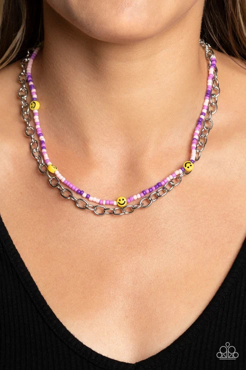 Paparazzi ♥ Happy Looks Good on You - Purple ♥ Necklace
