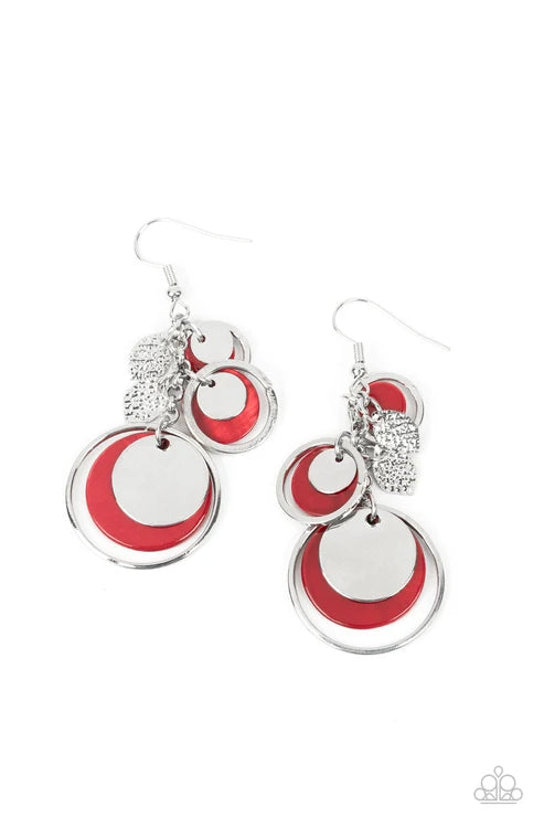 Paparazzi ♥ Saved by the SHELL - Red ♥ Earrings