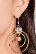 Paparazzi ♥ Dapperly Deluxe - Gold ♥ Earrings