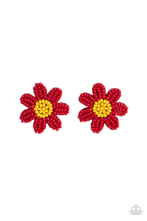 Paparazzi ♥ Sensational Seeds - Red ♥ Post Earrings