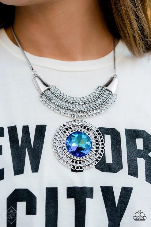 Paparazzi ♥ Excalibur Extravagance - Blue ♥ Necklace
