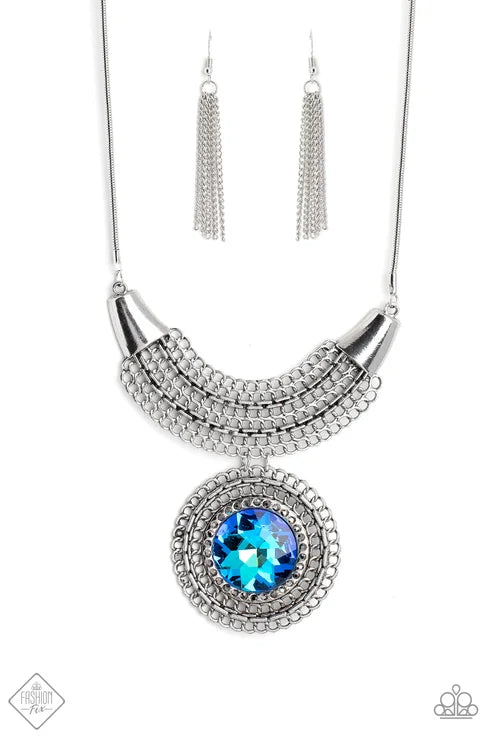 Paparazzi ♥ Excalibur Extravagance - Blue ♥ Necklace