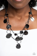 Paparazzi ♥ Hammered Horizons - Black ♥ Necklace