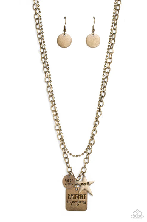 Paparazzi ♥ Masterpiece in Progress - Brass ♥ Necklace