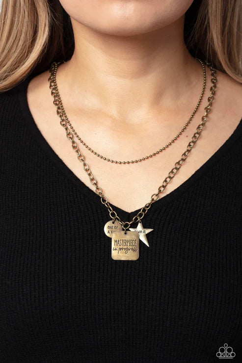 Paparazzi ♥ Masterpiece in Progress - Brass ♥ Necklace