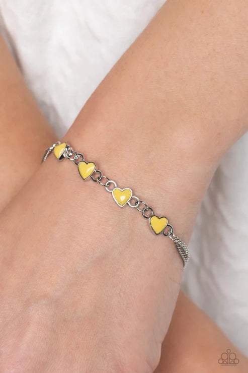 Paparazzi ♥ Smitten Sweethearts - Yellow ♥ Bracelet