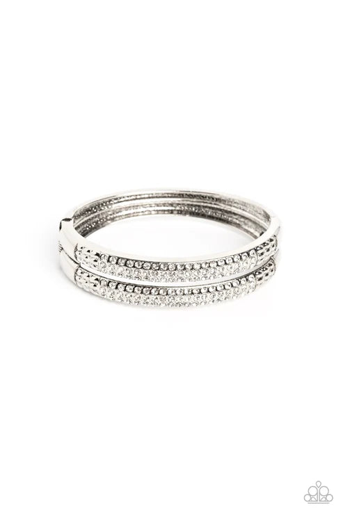 Paparazzi ♥ STACKED Up - White ♥ Bracelet