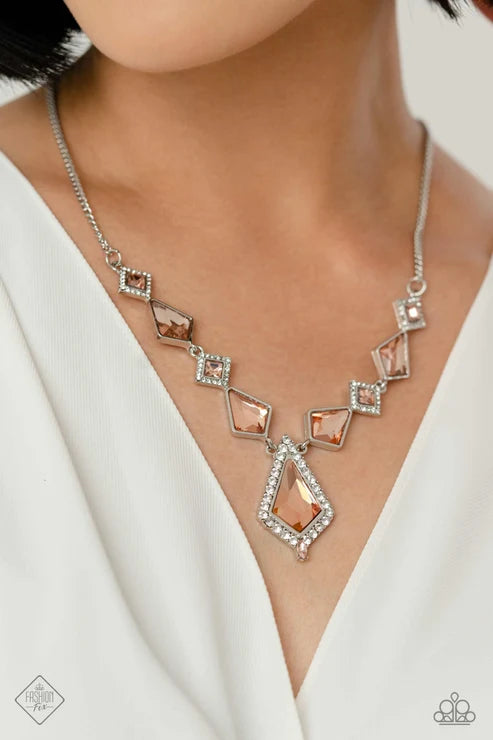Paparazzi ♥ Sharp Showroom - Orange ♥ Necklace