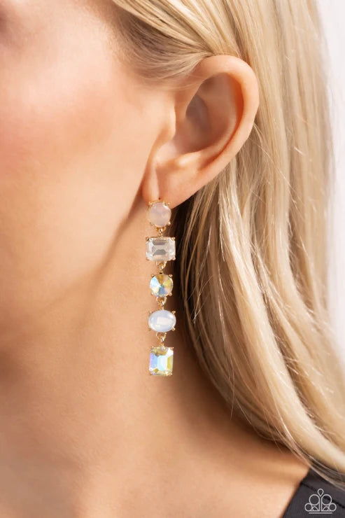 Paparazzi ♥ Sophisticated Stack - Gold ♥ Post Earrings