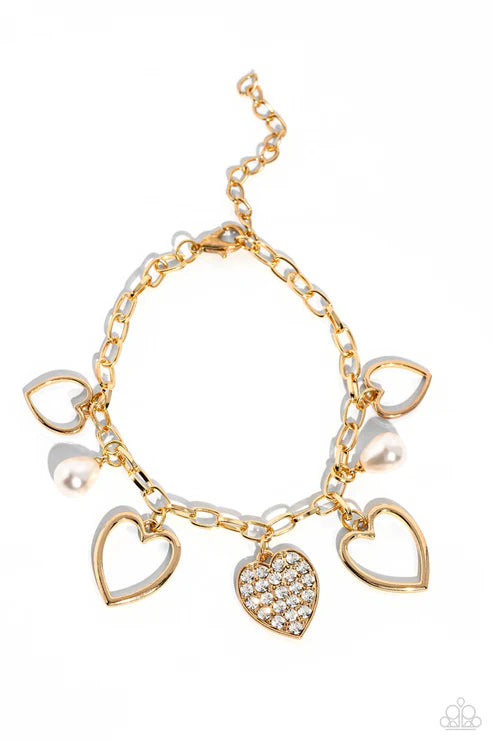 Paparazzi ♥ GLOW Your Heart - Gold ♥ Bracelet