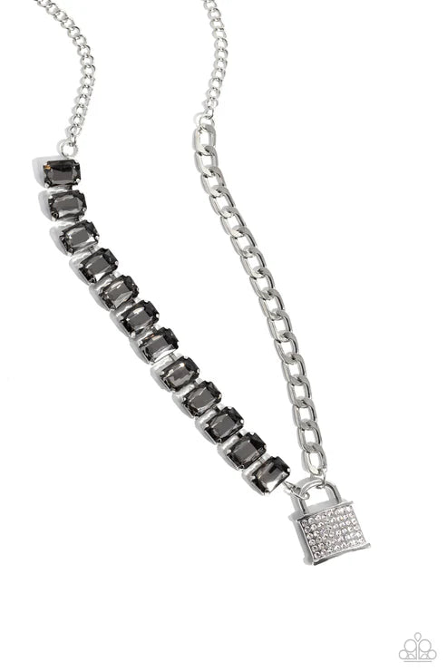 Paparazzi ♥ LOCK and Roll - Silver ♥ Necklace