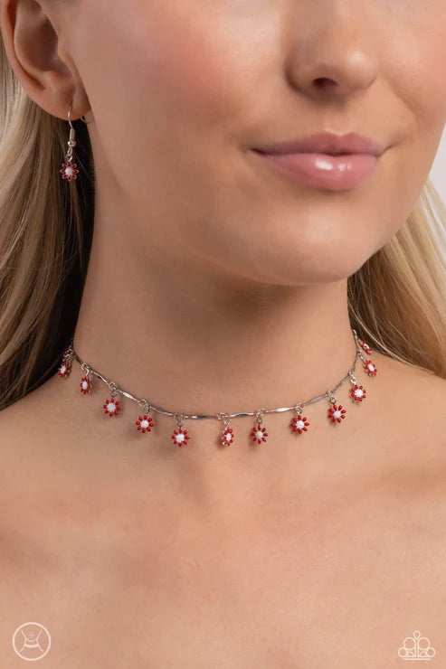 Paparazzi ♥ Delicate Display - Red ♥ Necklace