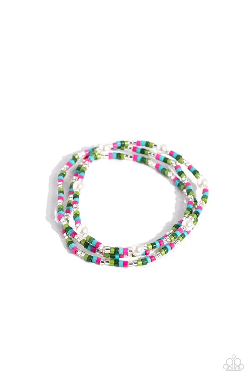 Paparazzi ♥ Colorblock Cache - Green ♥ Bracelet