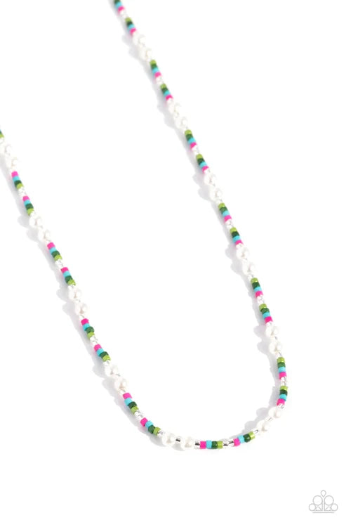 Paparazzi ♥ Colorblock Charm - Green ♥ Necklace