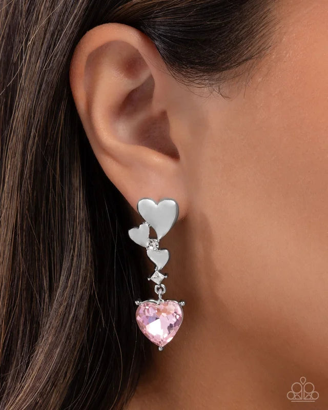 Paparazzi ♥ Valentines Vaudeville - Pink ♥ Post Earrings