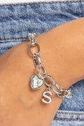 Paparazzi ♥ Guess Now Its INITIAL - White - S ♥ Bracelet