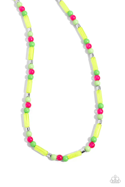 Paparazzi ♥ Beaded Beginner - Green ♥ Necklace