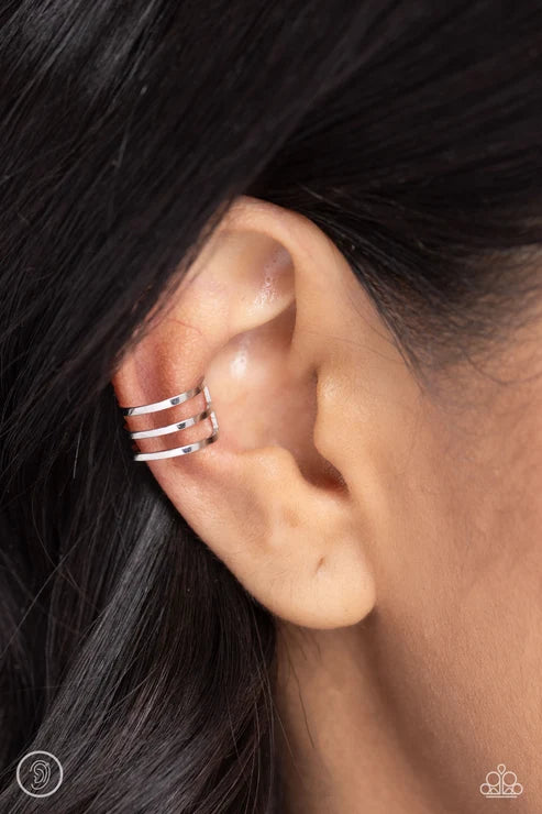 Paparazzi ♥ Metro Mashup - Silver ♥ Post Earrings